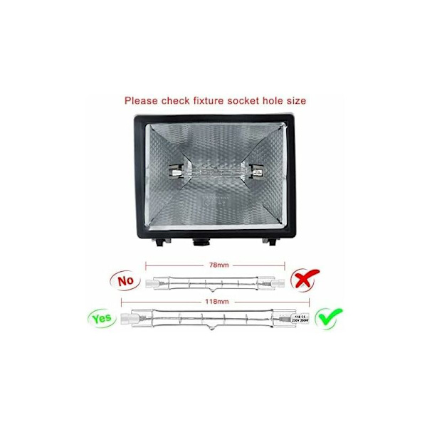 5-pack R7S halogenlampor 118mm 400W 230V, R7S halogenstav 118mm, dimbar R7S halogenlampa halogenstavslampa för byggstrålkastare, arbetslandskap