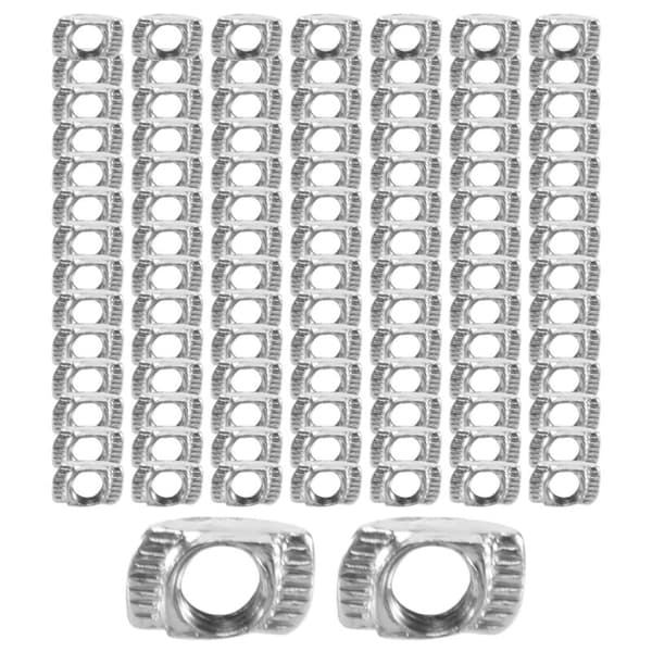 100 stk M5 Hammermutter Aluminium Stål T-kontakt Festeelement Glidemutter