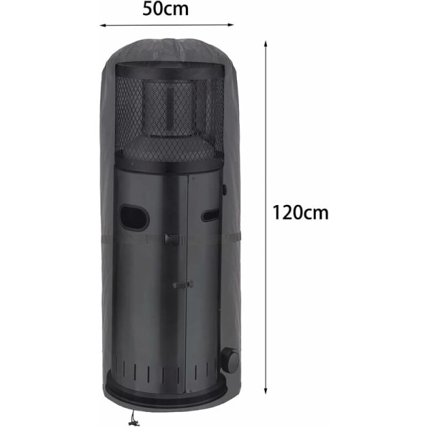 Udendørs varmeapparatbetræk Vejrbeskyttelse Terrassevarmerbetræk - Vejr- og UV-bestandigt 600D Oxford-stof - Rund - 50 x 50 x 120 cm