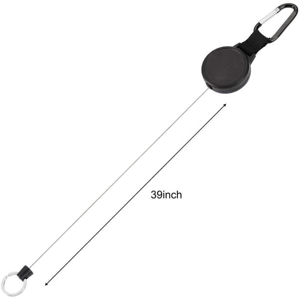 2-pack infällbar nyckelring, infällbar ID-brickahållare med 60 cm stålkabel