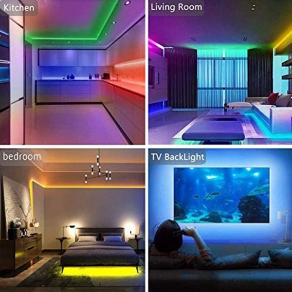 LED-lys med farveskiftende musiksynkronisering RGB-lys 44 Infrarød fjernbetjening LED-lys til hjemmefest 3.0M A