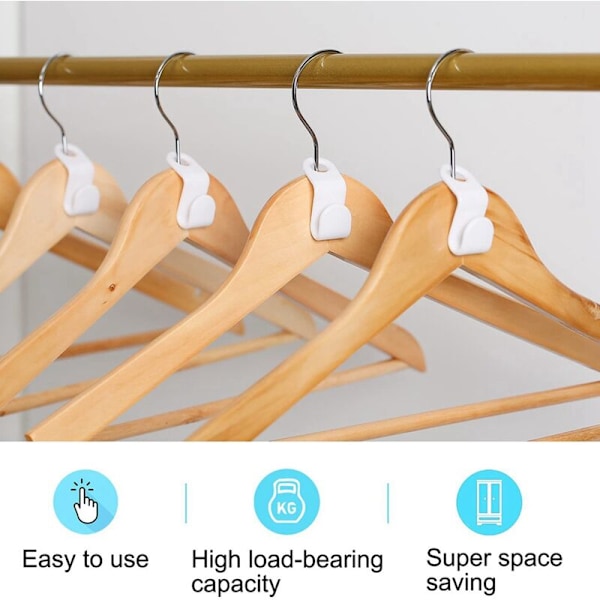 Hängare Connector Hooks, 200 Klädhängare Hooks, Super Space Saving Hangers för Garderober, Blå