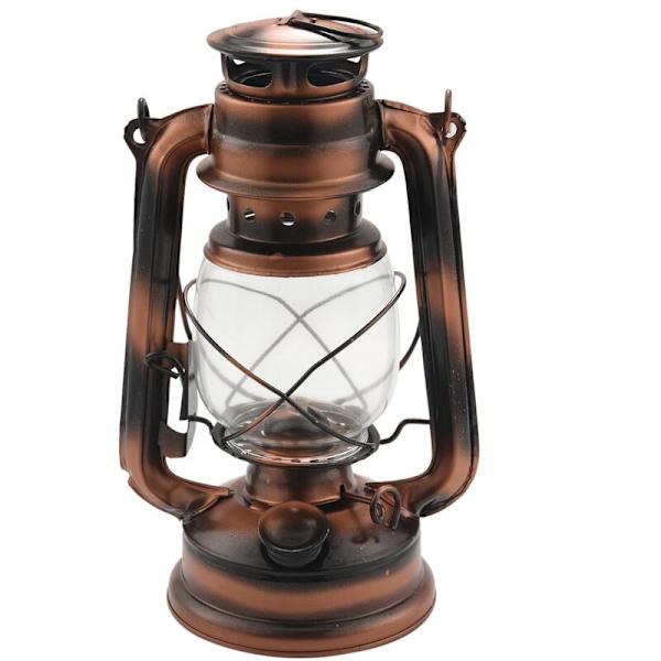 25 cm antika järn brons lyktor (lock) nostalgisk bärbar utomhus camping lampa vattentät tätning packning bevis utomhus camping