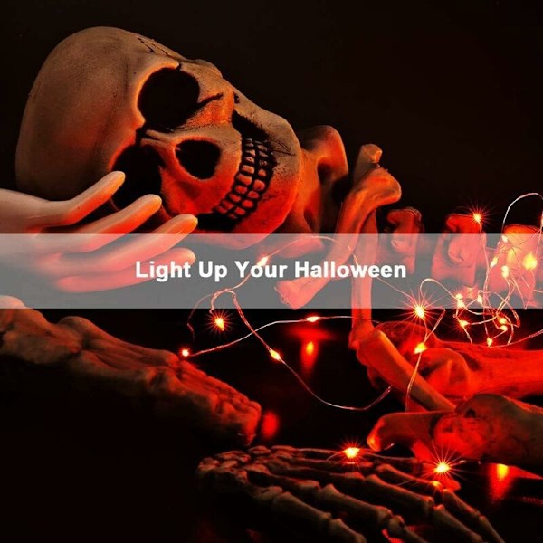Efterårslyskæder (2 pakker), 5M Mini LED Lysslynger Batteridrevet Udendørs og Indendørs Sølvtråd Dekorationslys til Halloween Soveværelse Jul