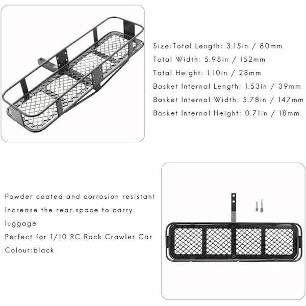Metall Bakre Bumper Hitch Mount for 1/10 RC Crawler Axial Scx10 90046 Scx10 Iii Axi03007 Trx4 D90
