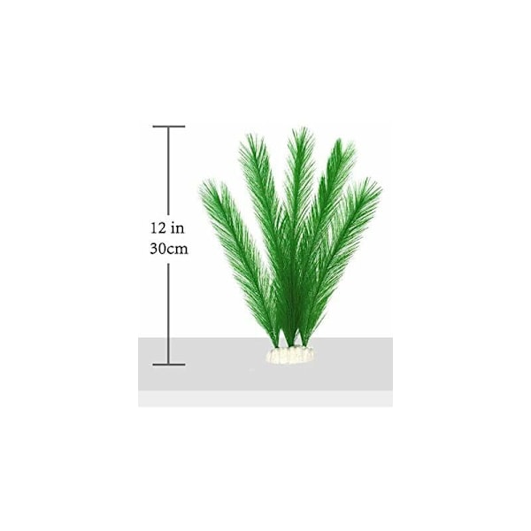 3 stk akvariedekorasjoner fiskebolle 30CM/11\" kunstige grønne vannplanter