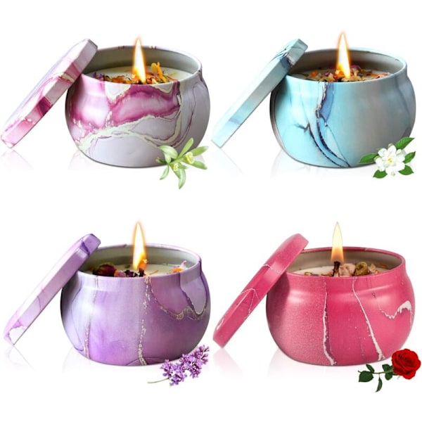 Valentinsdagspresenter till henne Mamma Flickvän Pojkvän, Doftljus för kvinnor, 8oz Sojavax Portabel Tenn Långvarig Doft Ros för hemmet, Ljus