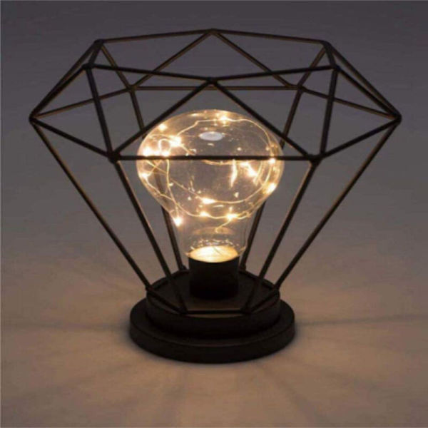 1 st Lamp Skärm, Chandelier Diamantformad Lamp Skärm Retro Metall Fågelbur Päron Ljusskydd Lamp Hållare