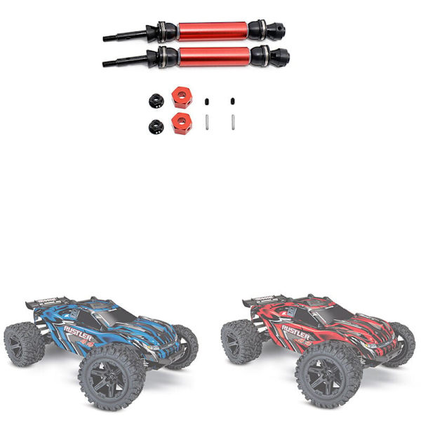 Set med 2 metall CVD bakre transmission för 1/10 Slash Stampede Hoss VXL 2WD RC bil uppgraderingsdelar, röd