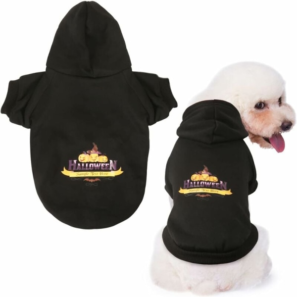 Hundejakker med hette for hunder (L, svart) -
