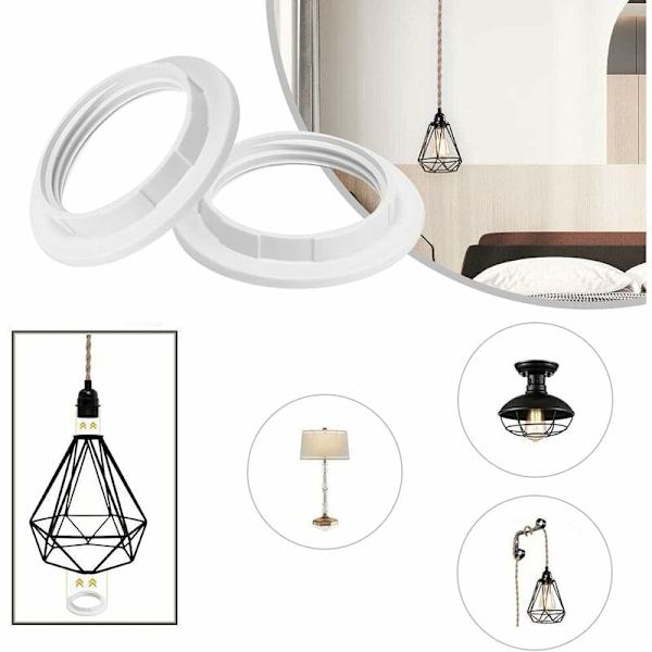 8 stycken E27 Lampskärm Reducer Ring Lampskärm Ring Adapter Konverter Platta