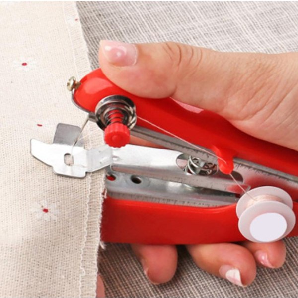 Manuel symaskine mini symaskine Manuel lomme Creative bærbar symaskine 2 stk (rød)