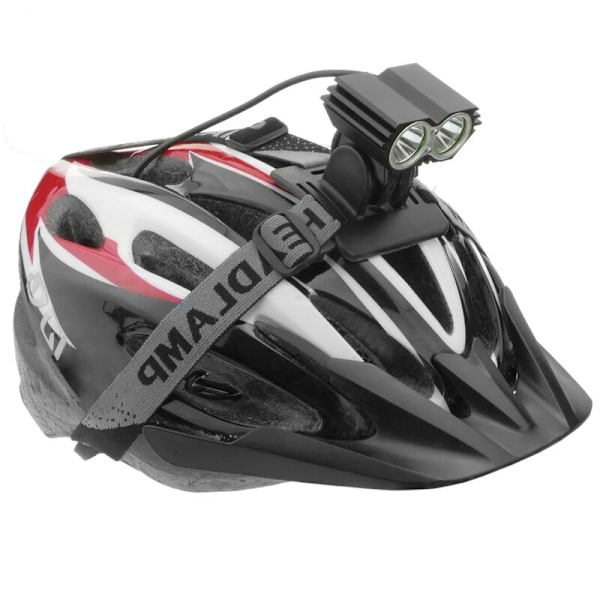 Front LED hode- og sykkellys med 8000 mAh batteri 2000 lumen 2 x T6 XLamp