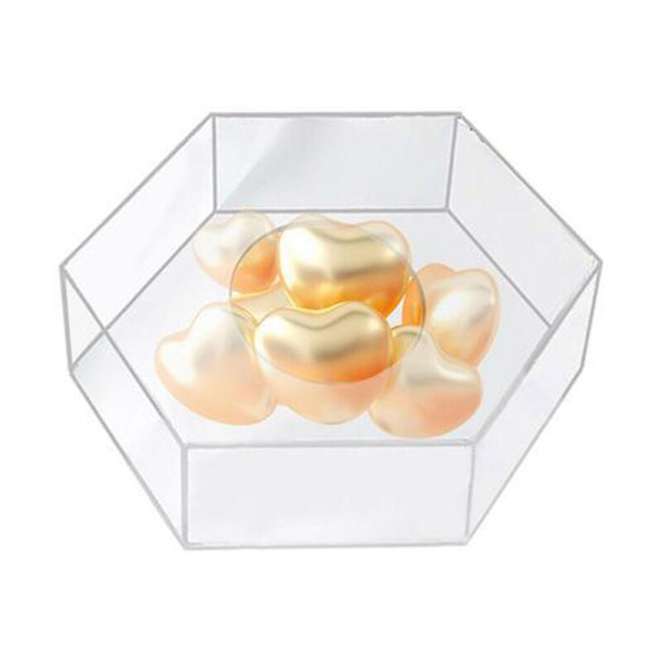 Akryl Tårta Displaybräda Hexagonbricka DIY Laddningsbar Bas Hållare Transparent Dekorationsverktyg 15X15X10cm