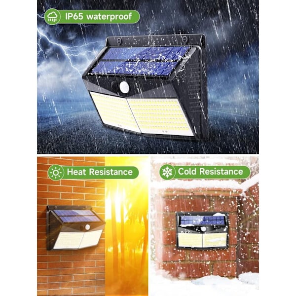 Solcellsdrivna Utomhuslampor, 4-pack 248 LED Solcellsdrivna Utomhuslampor med Rörelsesensor, 3 Lägen Solcellsdrivna Utomhuslampor, IP6 Vattentät Solcellslampa