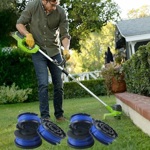 Dubbel sladdspo kompatibel med Greenworks 40V-serie gräsklippare, 1,65 mm automatisk ersättningsspolar strängtrimmerverktyg, 6 st