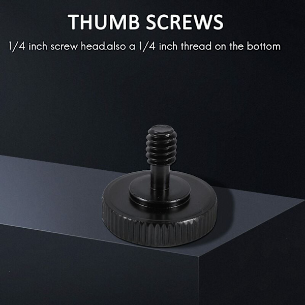 1/4\" Släppkamera Tumskruv Tumskruv L-fäste Nedre Tumskruvsadapter 1/4\"-20 Gänga (2-pack)