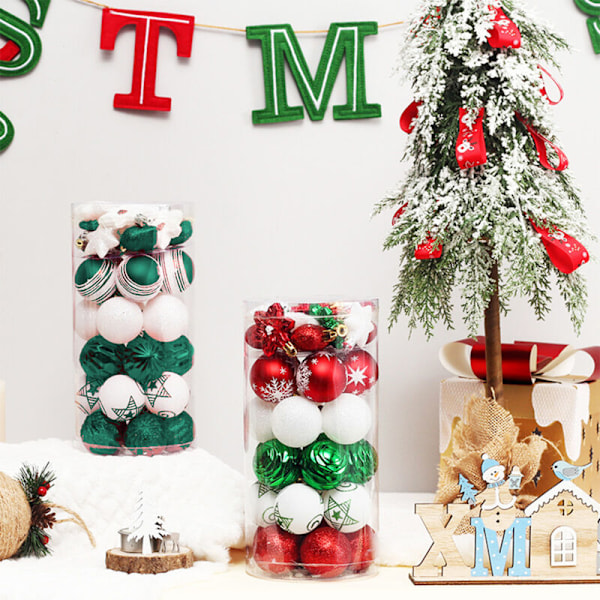 41-pack Mini Juldekorationer Julgranspynt Glitter Glimmande Julgranspynt