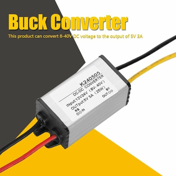 DC-DC 12V/24V - 5V 5A Alastimen Muuntaja Virtalähdemoduuli