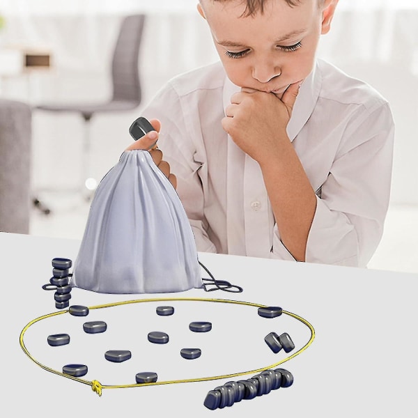 Magnetisk sjakkspill, magnetiske brettspill 2023, morsomt bordmagnetspill med 20 stk magneter + tau, strategispill for barn og voksne