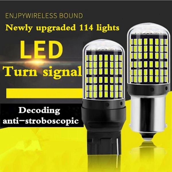 10 st 3014 144Smd Canbus 1157 BAY15D P21W 1156 BA15S BAU15S PY21W T20 7440 7443 W21W LED-bilblinkerslampor E