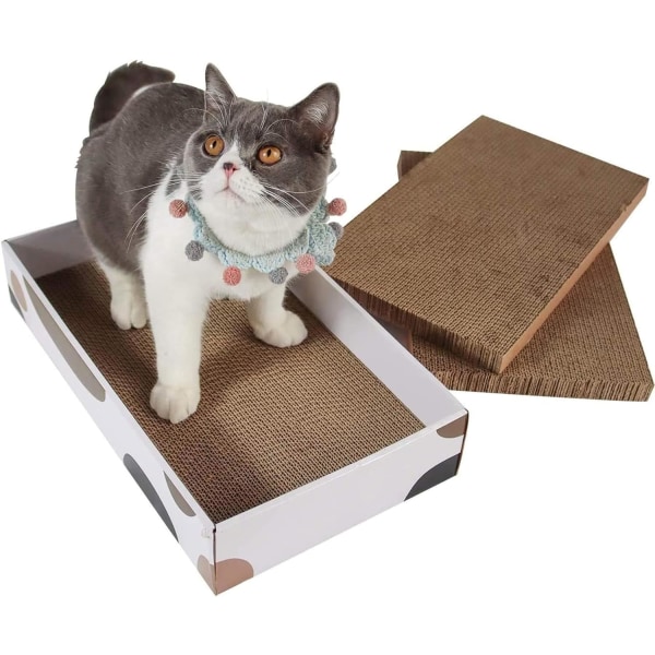 Cat Scratcher Pap, 3-lags Design Kitty Cat Scratching Pad Genbrug bølgepap Scratcher Cat Scratch Bed Langtidsholdbar vendbar