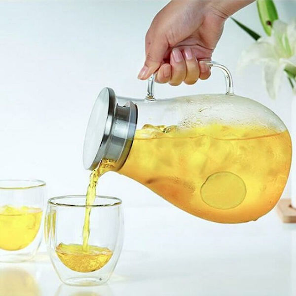 Glas Vattenkanna Kallt Vattenkokare Tekanna tivitet Glas Vattenkanna Med Trälock 1500ml H