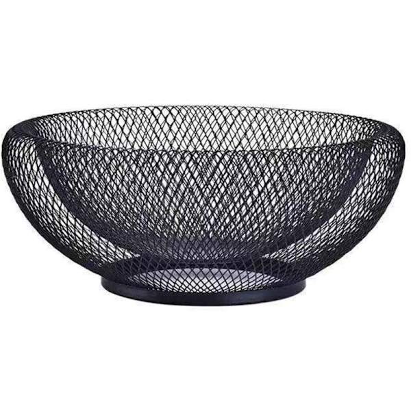Mesh Frugt Skål Dekorativ Frugtkurv Metal Slik Skål Holder Stativ til Køkkenbord Spisestuebord Kontor, 10 Tommer