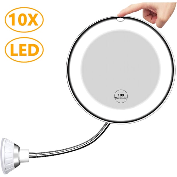 10x imukuppi meikkipeaili LED-valolla