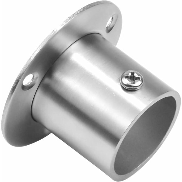 2 stk 32 mm gardinstangbrakett, justerbar veggmontert skinnebrakett i rustfritt stål for garderobestang, med 6 skruer + 6 skruesøyler - Fei Yu