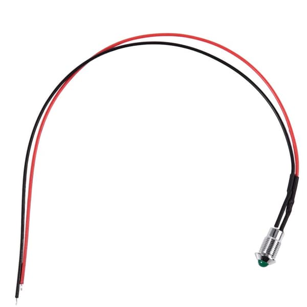 Billede LED-instrumentbrætpanel Driver Advarselslampe Indikatorlampe 8mm 24V Grøn