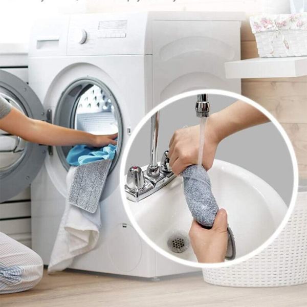 Ersättning Mopphuvud Kuddar Platt Pressduk Vrid Ut Rengöringssprayflaska för Tvättdukar 5 Pcs Serie