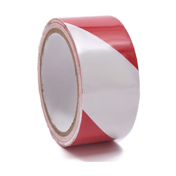 Signaltejp - 4,8 cm x 30 m per rulle - för golvmarkering/säkerhet - Röda och vita ränder