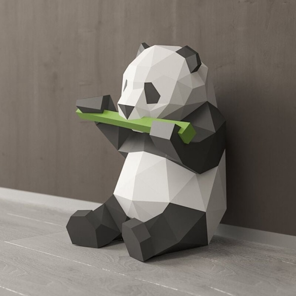 3D-tyyppinen pandaeläin paperimallilelu Koti sisustus DIY paperimalli Juhlaseinävaate A