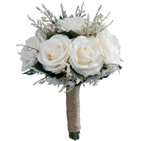 Bröllop romantisk bukett Brudtärna bukett konstgjorda blommor Handgjord vintage bukett