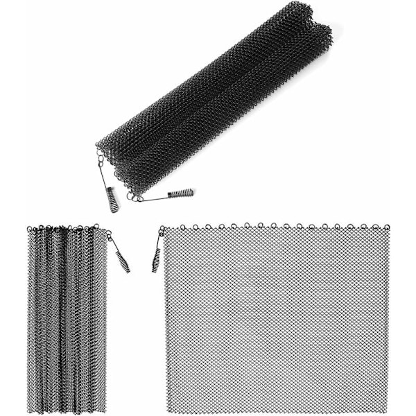Stærkt Mesh Gardin med 2 Træk (2 Paneler) til Brændeovn (24\" x 19\")