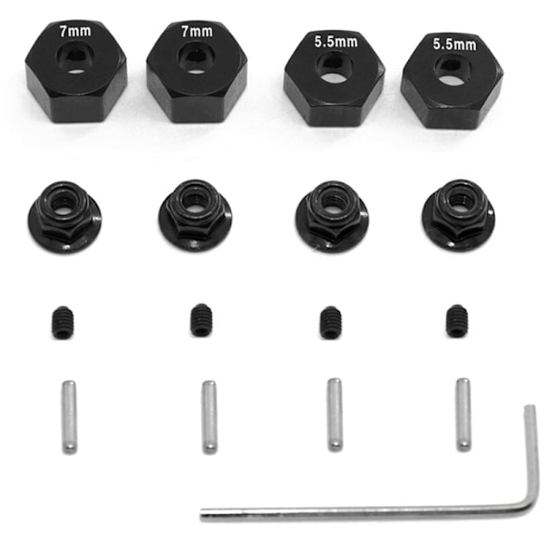 Metal Hex Wheel Hubs Pins ja Flange Lock Nuts Slash 2WD 1/10 Upgrade Parts Korvaa 1654 3654.4