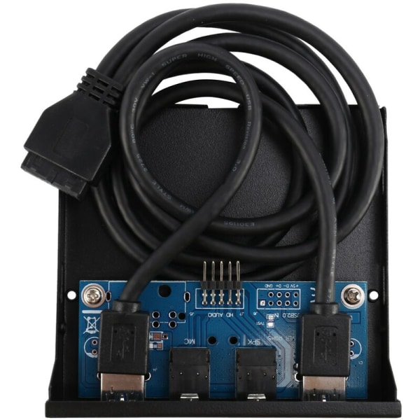 3,5 tuuman 2 USB3.0 A -keskitin + HD-ääni 20-nastaiseen levykeaseman ohjauspaneeliin