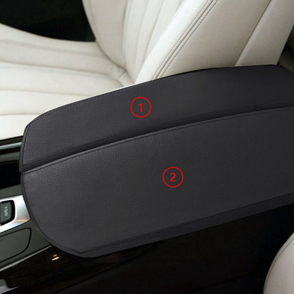 PU-läder Center Console Armrest Cover Bilöverdrag Trim Skydd för X5X6 14-18 Beige