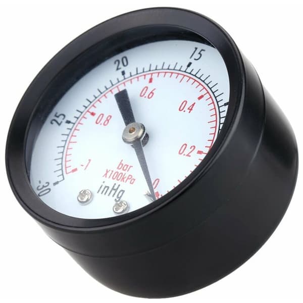0 -30inHg 0 -1bar Mini Dial Lufttryksmåler Barometer Meter Dobbeltskala Aksial Sort Skive