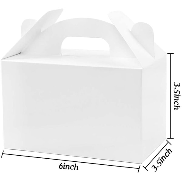 48 Pakk Hvite Godteri Gable Party Favor Bokser Papirgave til Bursdag Dusj 6X3.5X3.5 Tommer