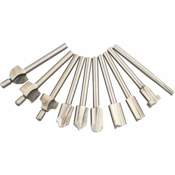 Fräsar för Dremel Rotationsverktyg - 10 st, HSS Fräs för Trä, Skärning, Träbearbetning