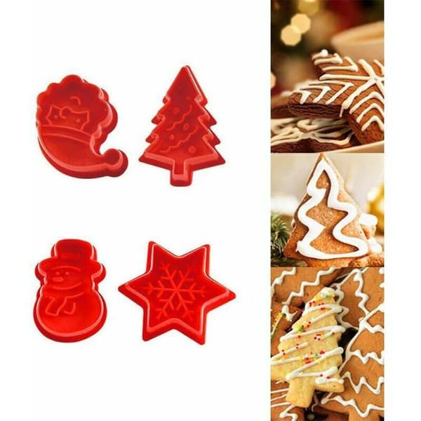 4 stk/sett vår plast kjeksform jul halloween kjeksform DIY baking