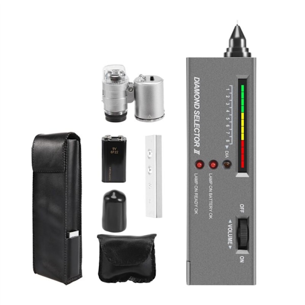 Diamanttester Pen, Høj Præcision Diamanttester til + 60X Mini LED Lup, Professionel Diamantvælger