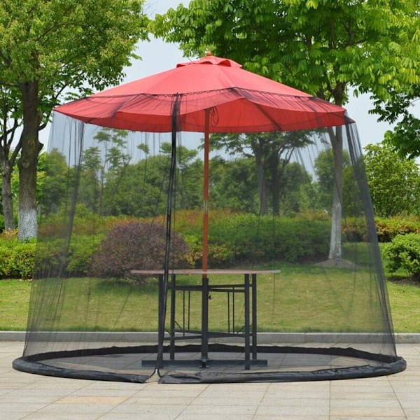 Patio Parasol Myggenet, Myggenet til Pavillon - Udendørs Haveparasol Bordskærm Parasol Myggenet Dækning Myggenet Dækning Hvid