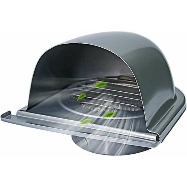 100mm Ventilationsgaller i Rostfritt Stål, Runt Utomhus Skorstenshuvsgaller, U Ventilationsgaller med Anti-Insektsnät, Ventilationsgaller med 45°