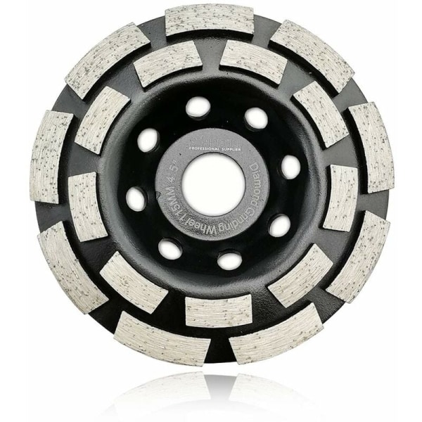 4-1/2 Inch Double Row Diamond Grinding Cup Wheel for Concrete Granite Marble Masonry Brick Fits 7/8 Inch Arbor