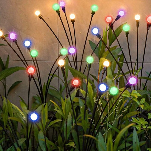 2 kpl LED-leppäperhosen aurinkovalot, vedenpitävät nurmikon ja maan pistokkeet, puutarhan koristeet, ulkovalaistus