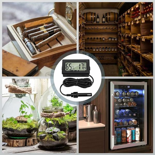 Digital Termometer med Extern Hygrometer - 3 Stycken - för Reptilinkubator