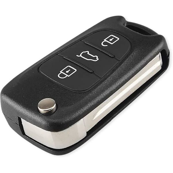 3 knappers nøkkelring etui erstatning kompatibel for Crday Hyundai I20 I30 I35 Ix20 Ix35